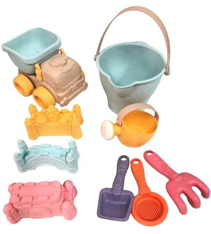Sandbox Toys | Backyard Game - Beach Bucket and Shovel Playset | for Boys Girls Summer Backyard Vacation Camping Park Playground Poolside Birthday Holiday Kindergarten Daycare