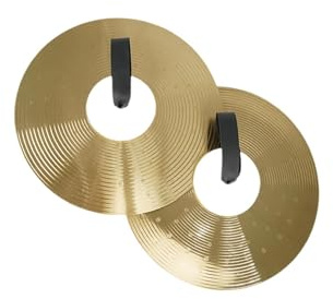 KTUXZCI Platillos de mano de aleación para banda. Sonido excepcional, ideal para estudiantes, aficionados y profesionales de la música. Versátiles y adecuados para diversos, Dorado, 200 mm