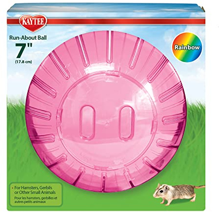 Kaytee Run-About-Ball, Gymnastikball und Spielzeug für Hamster, Rennmäuse und andere kleine Tiere, 17,8 cm Durchmesser, Farbe kann variieren