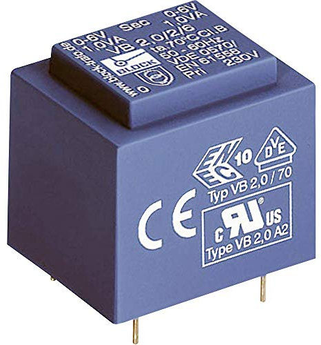 Block VB 2.0/1/9 kretskort transformator 1 x 230 V 1 x 9 V/AC 2 VA 222 mA