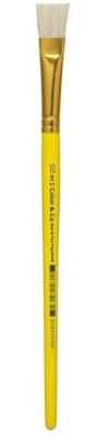 Lefranc Bourgeois 175163 - Pennello in setole di Maiale, Pennello Piatto, n. 10, per Tempera, Colori acrilici, Inchiostro e Acquerello