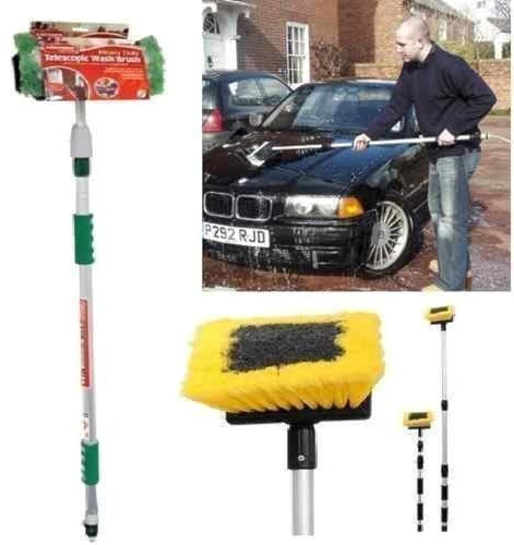 Kingfisher 2m Telescopic Hose Water Fed Caravan Boat Car Van Bus Window Wash Brush Cleaner