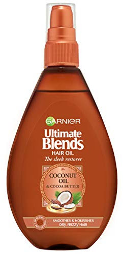 Garnier Hair Oil Serum with Coconut oil and Cocoa butter. Smoothes & Nourishes Dry, Frizzy Hair, Vegan formla, no Silicones. 150ml