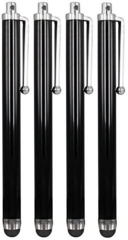 PENCILUPNOSE© 4 x Black Quality Stylus PENS for Touch SCREENS, iPAD iPHONE iPOD SAMSUNG HTC NOKIA Blackberry SONY ASUS ACER WINDOWS ETC.