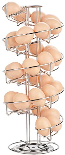 Toplife Eierspender, spiralförmiges Design, durchsichtig silber