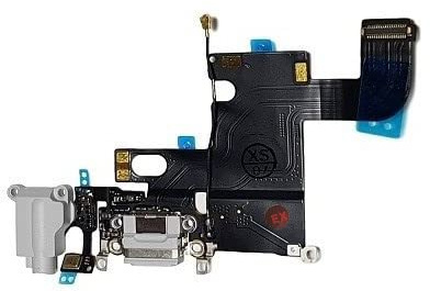 Smartex® Charging Port Flex cable compatible with iPhone 6 6G Light grey – Dock Connector with built in Microphone, Home button, Loudspeaker, Antenna