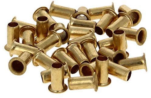 MroMax Hohlnieten, 0,8 cm x 0,4 cm (Länge x Außendurchmesser), Durchgangsloch, Kupfer, Hohlnieten, doppelseitig, Leiterplatte, 200 Stück