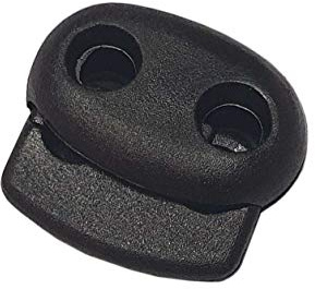 10 topes para cordones, color negro, ideal para cordón de 3/4/5 mm, cordón de cordón, abrazadera de cinta, tope de mordaza para cuerdas, chaquetas, goma (Modelo 2)