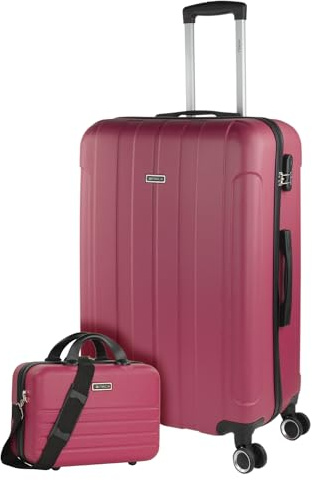 ITACA - Großer Koffer, Koffer Hartschale Und Koffer Mit Rollen Für Komfortable Reisen Mit Stabiler Bauweise, Modernem Design Und Sicherem Transport Zahlenschloss ., Erdbeere