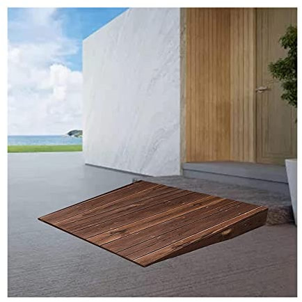 BBZY Tragbare rutschfeste Rollstuhlrampe aus Holz für Tür 3/4/5/6/8 Zoll Schwellenrampe für Hausgartentür