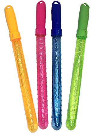 4X Bacchetta Bolle di Sapone Spada Bolle Magica Bolle di Sapone Grandi per Compleanni Feste in Giardino e Matrimoni Bacchetta Bollicine di Sapone Spada Boll di Sapone (4 pezzi - 27,5cm)