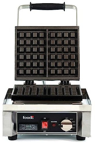 foodis Brüssler Waffeleisen 1700W mit Heizanzeige & Timerfunktion - Gastronomie Waffelmaschine mit Temperaturregulierung 60-300°C - 4x6 Waffle Maker, Belgisches Waffel-Eisen
