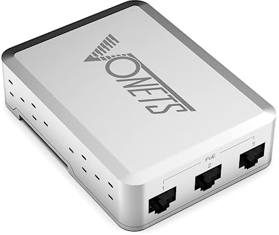 VONETS VSP500 Industriale 5 Porte Gigabit PoE Switch di rete Gigabit Ethernet Switch Ethernet RJ45 Splitter 10/100/1000Mbps 4 PoE+1 Uplink Plug&Play Metallo Design Universale per dispositivi di rete
