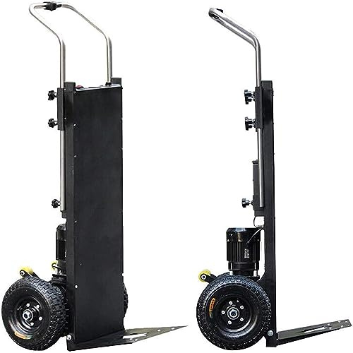 CIADAZ Carretilla de Mano eléctrica 850w, 48v-36a Carretilla de Mano para Subir escaleras, Capacidad 110lbs, con Mango telescópico y Ruedas de Goma, Utilizada para Mover almacenes logísticos