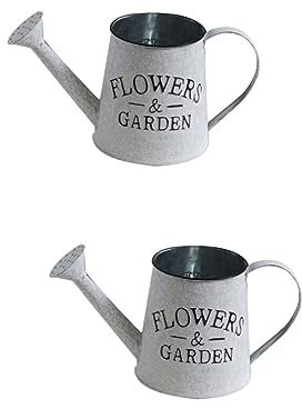 ERICAT 2pcs metal planters wedding vases rustic planter tin flower planter metal watering can vintage iron bucket iron flower barrel decorations flowerpot flower bucket metal barrel chic/1688