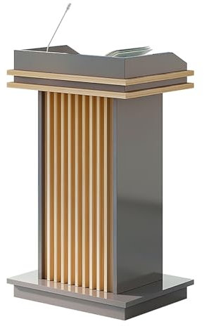 TELCIM Luxuriöse Rednerpulte Aus Holz, Bodenstehendes Podium, Willkommensempfang Schreibtisch, Podiumstisch Mit Offener Aufbewahrung, Tragbarer Podiumsständer, for Kirche, Seminare, Hochzeiten