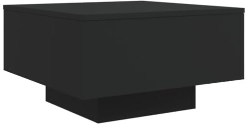 vidaXL Couchtisch, Quadratisch Beistelltisch Sofatisch, Tisch Kaffeetisch für Wohnzimmer, Teetisch Telefontisch, Modern, Schwarz Holzwerkstoff