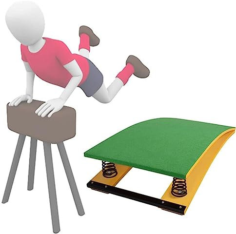 Hartholz für Kinder, Sprungbrett mit 2 Federn, Trainings-Sprungbrett für Zuhause/Schule/Turner/Anfänger (40 x 60 x 18 cm)