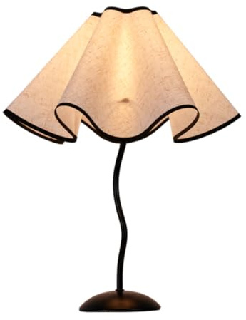 GUANSHAN Vintage-Tischlampe mit Blütenblatt-Schirm, elegante Retro-Tischlampe mit Lotusblatt, Nachttischbeleuchtung, dekorative Tischlampe, Nachtlicht für Schlafzimmer, Wohnzimmer