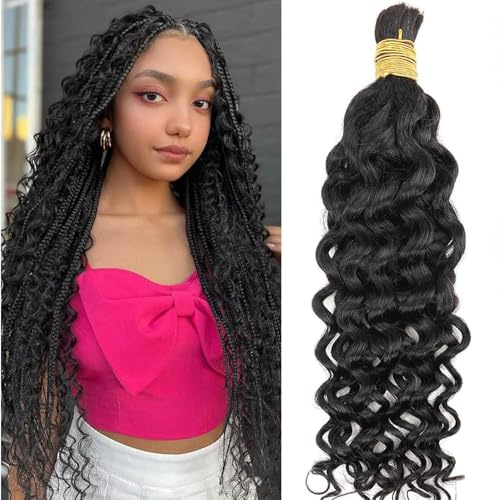 NICMISS Human Braiding Hair vattenvåg Boho flätor mänskligt hår vävning brasilianska hårlockar naturlig svart färg
