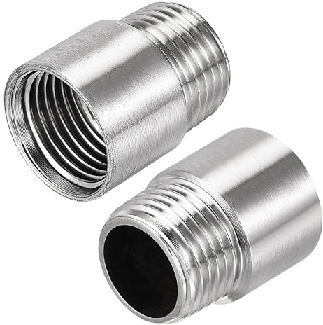 TOP-VIGOR Duschkopf-Verlängerungsarm, 30 mm Duscharm-Verlängerung, 1/2 PT Edelstahl, Handbrause, Kopfverlängerung, rundes Rohr für Badezimmer-Zubehör, 2 Stück