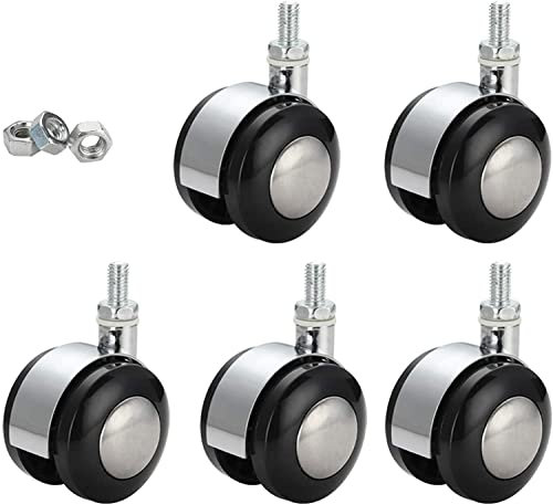 BPABDEITR Swivel Castor Wheel Furniture Caster, 2 Twin Casters,Trolleys Plastic Wheel,Replacement Castor Wheels for Small Sofa Furniture Boss Chair,for Hard Floors,Set(Universal)