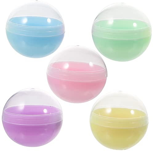 PHENOFICE 50pcs Round Gumball Machine for Boys and Girls 50mm Macaron Color Plastic Fillable Balls Diy Craft Toys for Party Vending Machine Supplies