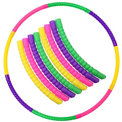 CATELL Hula Hoop Niña, Aro de Fitness Desmontable de 8 Secciones Hula Hoop de Fitness Colorido Ajustable Plástico Hula Hoop para Niños Gimnasia Deportes Yoga Ejercicios Danza Adelgazar