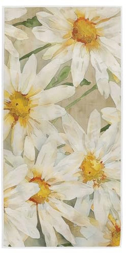 Sporthandtuch Retro Weißes Gänseblümchen-Gemälde Badetuch Leichte Gästetücher Schnell Trocknend Gästetuch Für Männer Sport Damen 40X70Cm