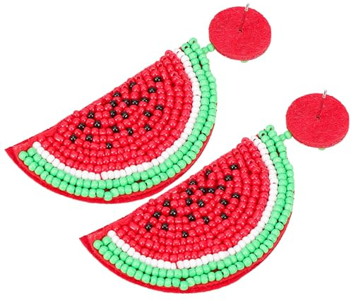 VALICLUD 1 Paar Frucht-perlen-ohrringe Ohrringe Für Frauen Nieten Karamell Kirsche Träne Perlenohrstecker Halskette Fleck Apfelsaft Orange Schmuck Reifen Wassermelone Balsam Gold Glasperlen