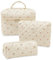Aucuu Grande Trousse de Maquillage, Lot de 3 Trousse de Toilette Femme Voyage en Coton, Trousse de Toilette Femme Voyage, Motif Floral Grand Capacité Trousse de Toilette pour Fille Femme