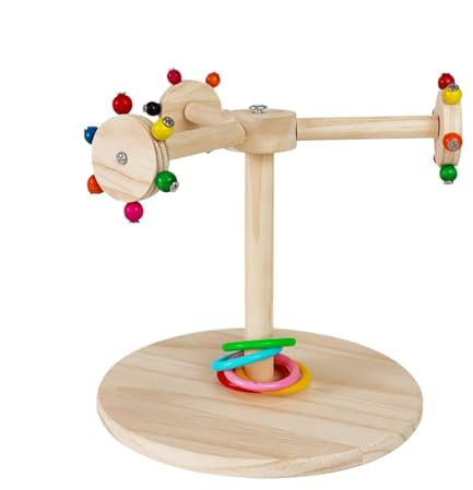 Bird Perch Stand - Bird Tree Stop Stand, Creative Palm Toy, Bird Claw Polishing Stand with Rotating Windmill Design for Cockatiel, Maakaw, Wavy Rotating Windmill Design Bird Claw