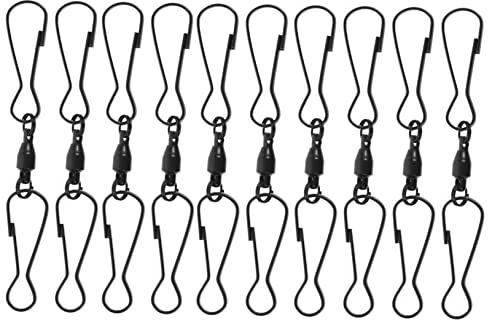 POPETPOP 10pcs Stainless Steel Hook Outdoor Garden Black Hook Windsock Clips Wind Hangers for Hanging Plant Baskets