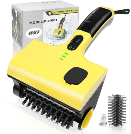 Limpiador de parrilla eléctrico con cepillos dobles y spray de agua, cepillo eléctrico inalámbrico para parrilla al aire libre, batería de carga rápida de 2600 mAh y diseño de cerdas que no se