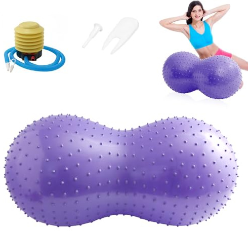 Mineup Yoga Ball, 90 X 45 cm Gymnastikball, Yoga Erdnussball Peanut Ball Mit Luftpumpe, Erdnussball Für Kinder, Anti-Burst Peanut Massage Für Balance Luftpumpe, Gymnastikbälle, Yogaball, Pilates