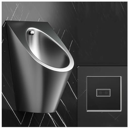 WDSOPK Urinoir Universel en Acier Inoxydable 304, Urinoir Haute Efficacité avec Robinet Supérieur, Urinoir Domestique/Commercial pour Hommes Et Adultes, Toilettes De Salle De Bain