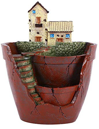 BAFOVY Plantera de Suculenta de Forma de Jardín Colgante, Olla Decorativa Resistente Ligera, con Drenaje de Agua para Escritorio, Jardín y Fácil Reubicación