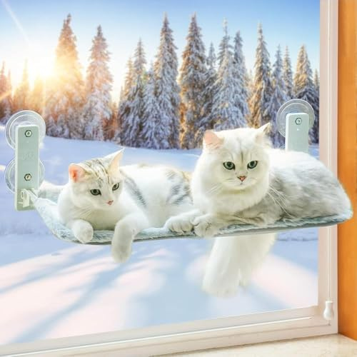 EDAGNY Pliable Hamac Chat Fenetre léger 58x30cm avec Confort aTapis Gris