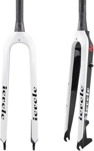 Caimcie Forcella Rigida MTB in Fibra di Carbonio 26/27,5/29 Forcella per Mountain Bike con Freno a Disco Forcella Anteriore per Bicicletta conica da 1-1/2 QR 9 mm A,29