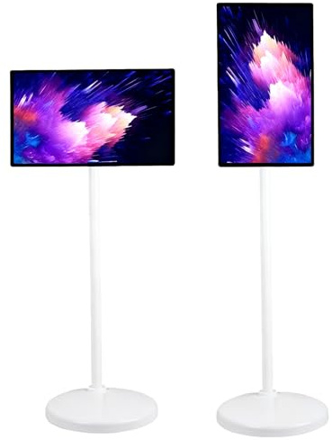 Smart TV portatile FHD da 24'', memoria 8G +128G, monitor touchscreen mobile, rotazione completa 1080P, sistema operativo Android 12, batteria integrata da 8000 mAh per uso domestico