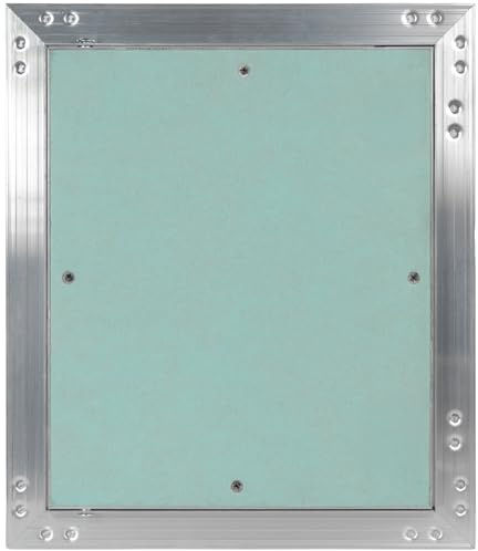 Vent Systems Tapa de inspección de yeso carton 25x30 cm con 1.25 cm de impermeabilización de yeso carton - Pared, techo Push-Click de aluminio Rigips Puerta de inspección - Interior sanitario