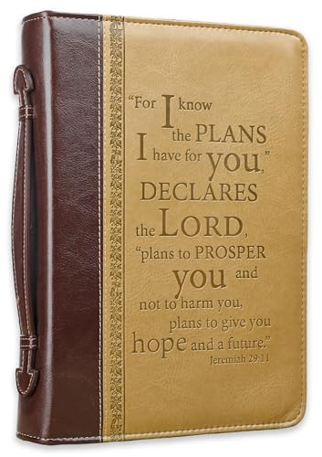 I Know the Plans Two-tone Brown Faux Leather Classic Bible Cover