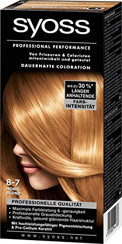 Syoss Professional Performance Coloration, 8-7 Honigblond, 3er Pack (3 x 1 Stück)