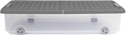 Ondis24 Unterbettbox Rollerbox Aufbewahrungsbox 35 W (1 Stück, Grau)