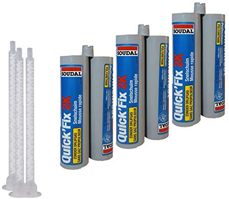 Soudal Kombiset 3x 2K-Schnellfest 210ml Zargenschaum Türenschaum Montageschaum
