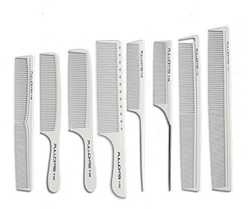 Pettine per capelli professionale bianco parrucchiere pettine in carbonio resistente al calore antistatico pettine set 8 parrucchieri taglio acconciatura preferito