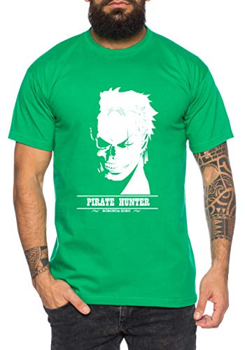 Hunter Zorro One Manga Herren Ruffy T-Shirt Anime Piece, Größe:M, Farbe:Grün
