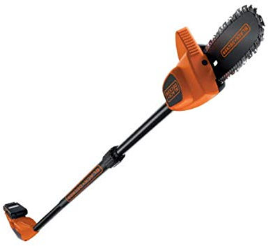 BLACK+DECKER Potatore su asta senza fili, 18 V, 2, 5 A. manico telescopico da 1, 74 m a 2, 92 m, ramo Ø = 18 cm, guida da 20 cm, 1 batteria, freno a catena istantaneo. PS1820L1-QW