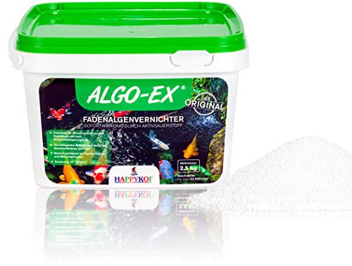 HAPPYKOI® ALGO-EX® Fadenalgenvernichter Algenmittel Algo Ex Algen Vernichter mit Sofortwirkung durch Aktivsauerstoff Koi Teich Schwimmteich - 2,5 kg