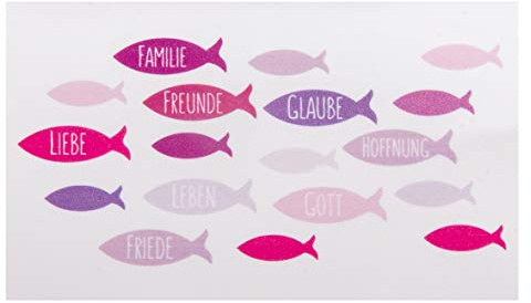 Rayher 31611264 Wachsmotiv Fische, pink, 8,5 x 5 cm, 1 Stück, zum Gestalten von Kerzen (Firmung, Konfirmation, Kommunion etc.)